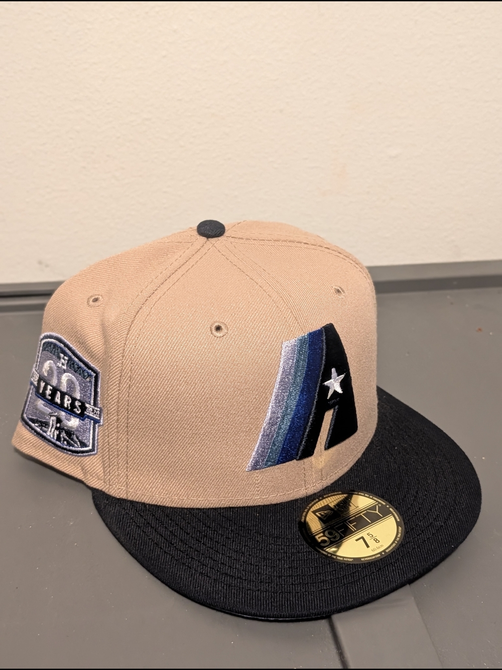 Topperzstore New Era Houston Astros 20th Anniversary Camel Navy Two Tone 7 5/8